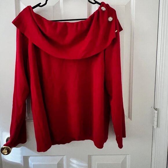 Red Sweater kinda off the shoulder - Picture 1 of 2
